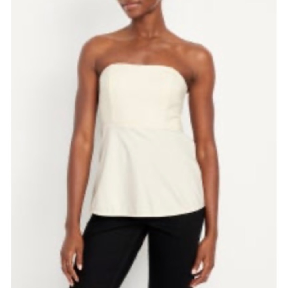 NWT OLD NAVY Strapless Peplum Top L